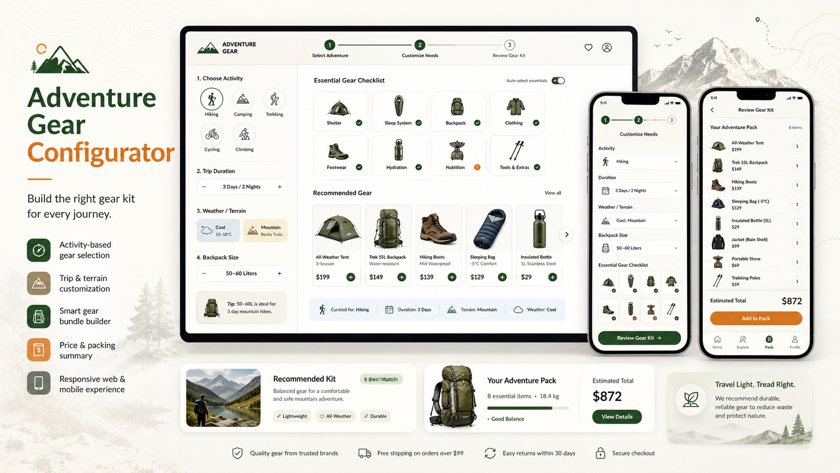 Adventure Gear Configurator – Build the Right Kit for Every Journey